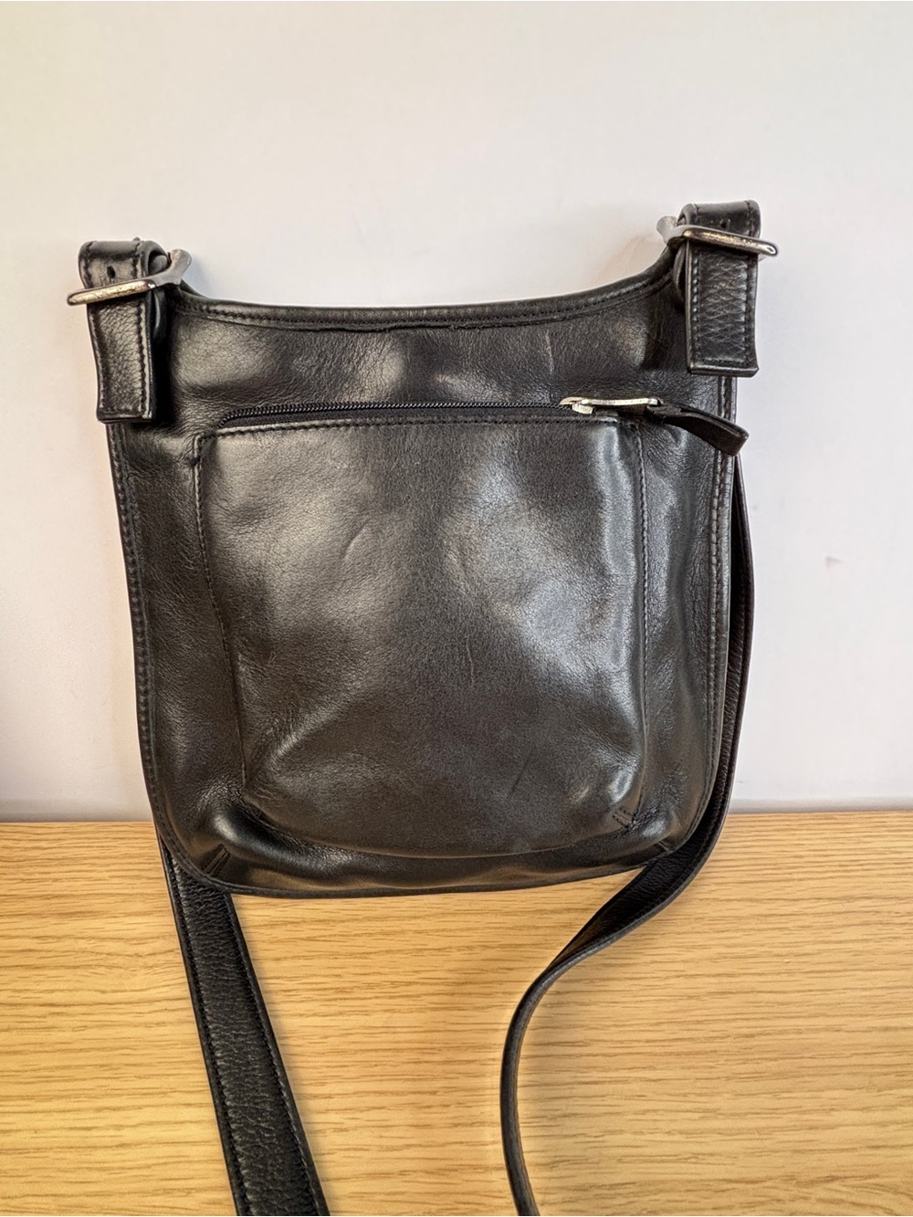 Vintage Smooth Black Leather Fossil‎ Crossbody